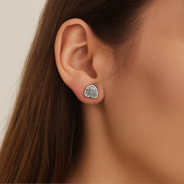 Silver Classic CZ Solitaire Stud Earrings